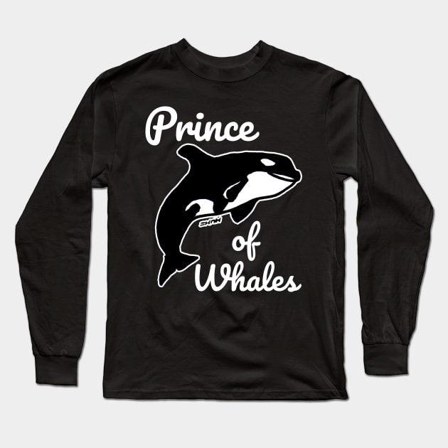 Prince of Whales Meme Themed Gifts for Whale Lovers Long Sleeve T-Shirt by sketchnkustom